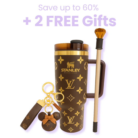 Ultimate bundle offer – 40oz luxury travel cup, luxury keyring and gem straw topper