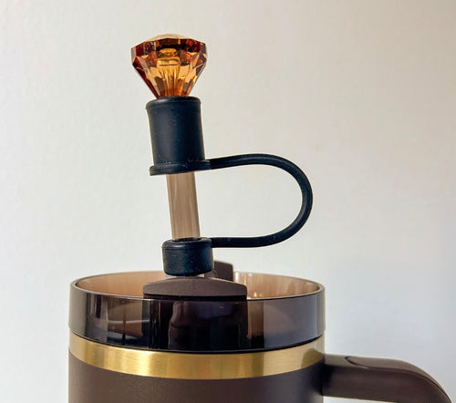 Luxury gem straw topper – reusable crystal-inspired drink charm